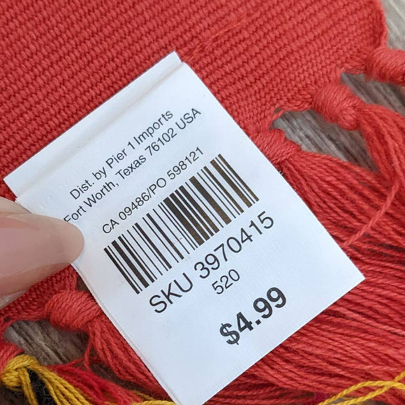 4 Pier 1 Imports Table Placemats Dining Boho Striped Fringe Southwestern Striped - Picture 5 of 5